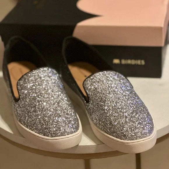 Birdies the Swift slip on sneaker in crushed chrome - Picture 3 of 4